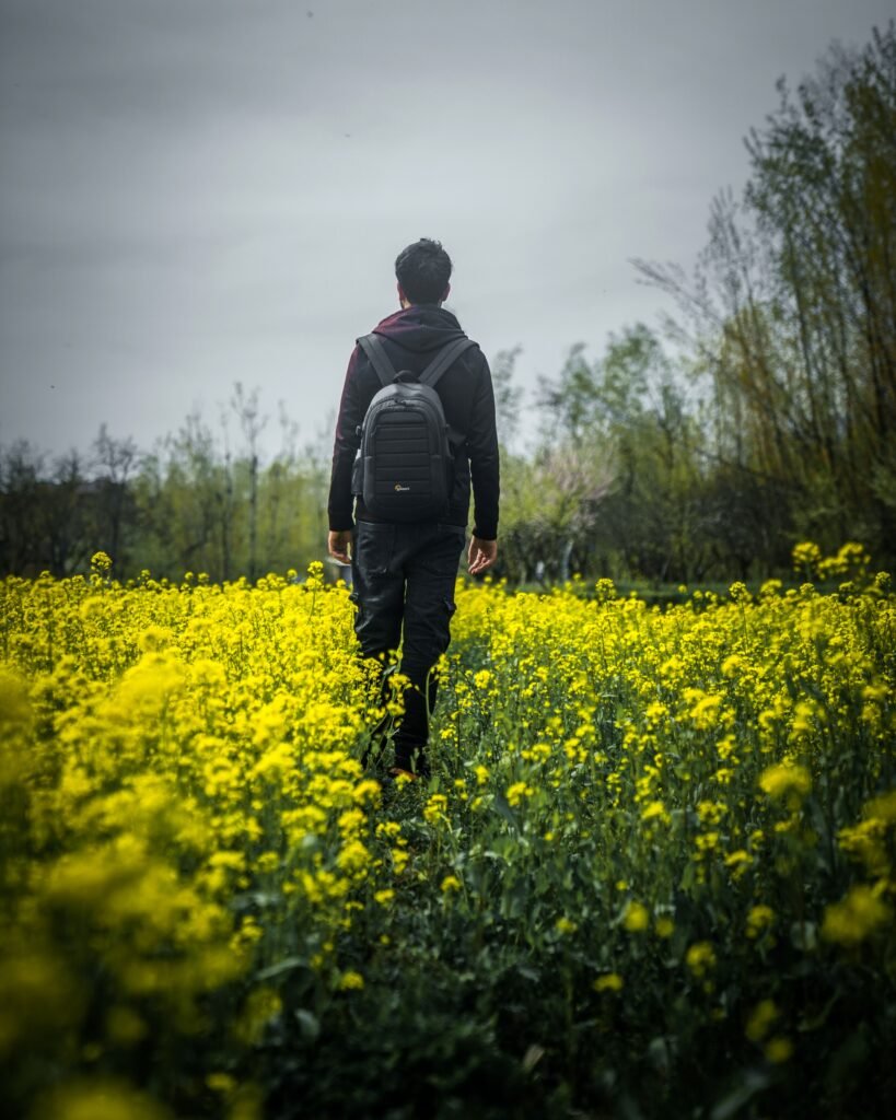 Person walking outdoors while rebuilding comfort and confidence.